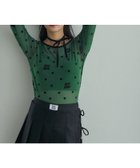 【フリークスストア/FREAK'S STORE】のフロッキープリント ロゴ シアー リボン付き トップス 限定展開 24AW グリーン|ID: prp329100004102505 ipo3291000000029059392