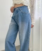 【ナイスクラップ/NICE CLAUP】のワイドデニムパンツ 人気、トレンドファッション・服の通販 founy(ファニー) ファッション Fashion レディースファッション WOMEN パンツ Pants デニムパンツ Denim Pants 2024年 2024 2024-2025秋冬・A/W Aw/Autumn/Winter/Fw/Fall/2024-2025 おすすめ Recommend コンパクト Compact スウェット Sweat デニム Denim ビジュー Bijou ワイド Wide thumbnail ブルー|ID: prp329100004102520 ipo3291000000028776437