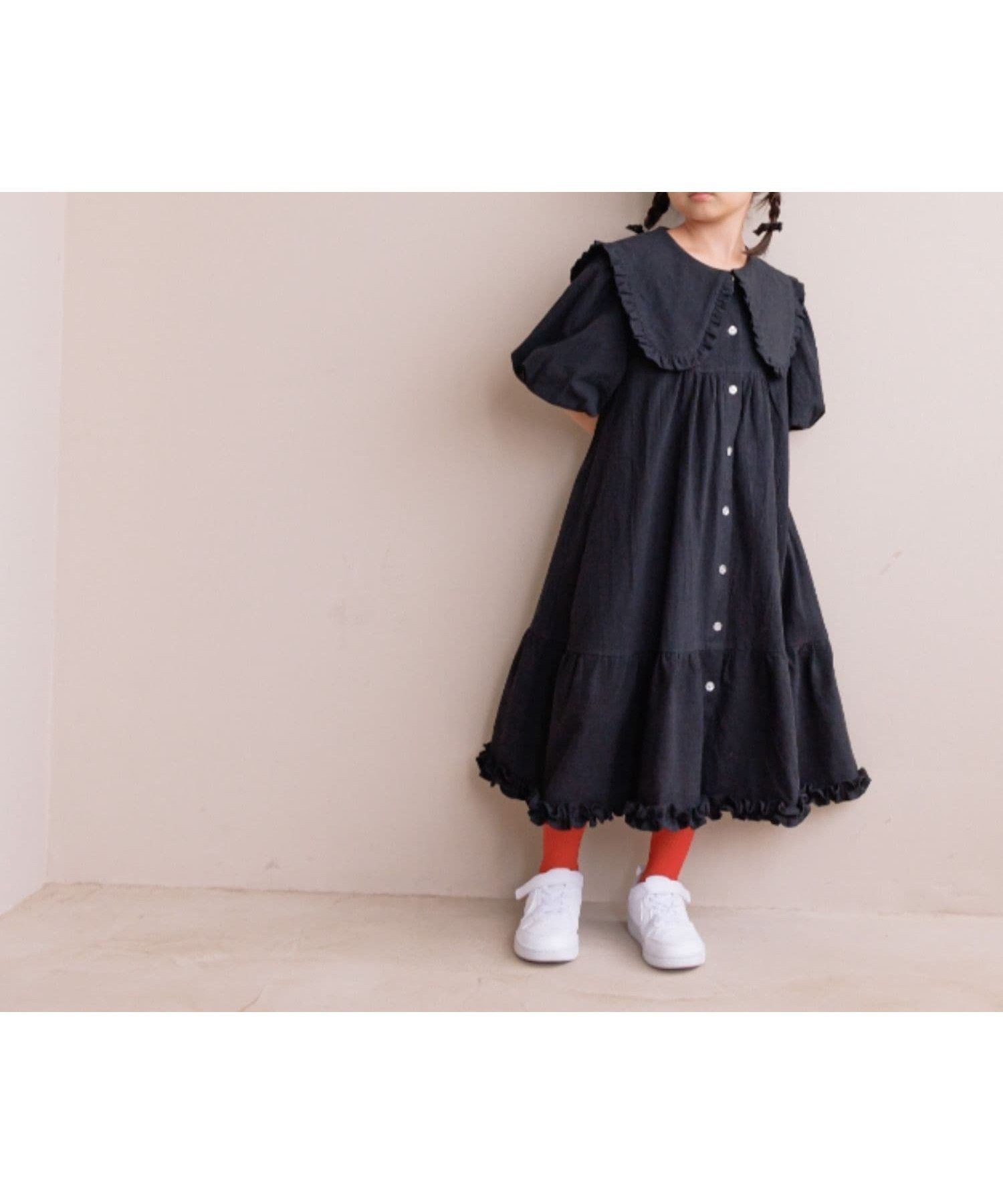 【ローリーズファーム/LOWRYS FARM / KIDS】のBIGカラーワンピースSS 人気、トレンドファッション・服の通販 founy(ファニー) 　ファッション　Fashion　キッズファッション　KIDS　ワンピース　Dress/Kids　おすすめ　Recommend　カットソー　Cut And Sew　ガーリー　Girly　シンプル　Simple　スリーブ　Sleeve　フリル　Frills　半袖　Short Sleeve　長袖　Long Sleeve　 other-1|ID: prp329100004103036 ipo3291000000028500102