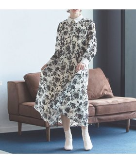 【アンデミュウ/Andemiu】のフラワーフロッキーワンピース 人気、トレンドファッション・服の通販 founy(ファニー) ファッション Fashion レディースファッション WOMEN ワンピース Dress カフス Cuffs シアー Sheer シフォン Chiffon ジャケット Jacket ジョーゼット Georgette フェミニン Feminine 冬 Winter 秋 Autumn/Fall |ID:prp329100004106089