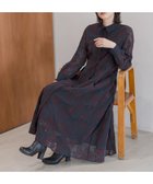 【アンデミュウ/Andemiu】のフラワーフロッキーワンピース 人気、トレンドファッション・服の通販 founy(ファニー) ファッション Fashion レディースファッション WOMEN ワンピース Dress カフス Cuffs シアー Sheer シフォン Chiffon ジャケット Jacket ジョーゼット Georgette フェミニン Feminine 冬 Winter 秋 Autumn/Fall thumbnail ネイビー88|ID: prp329100004106089 ipo3291000000027918634