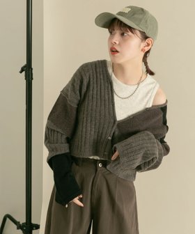 【ケービーエフ/KBF / URBAN RESEARCH】のパッチワークニットカーディガン 人気、トレンドファッション・服の通販 founy(ファニー) ファッション Fashion レディースファッション WOMEN トップス・カットソー Tops/Tshirt ニット Knit Tops カーディガン Cardigans 2024年 2024 2024-2025秋冬・A/W Aw/Autumn/Winter/Fw/Fall/2024-2025 A/W・秋冬 Aw・Autumn/Winter・Fw・Fall-Winter 冬 Winter インナー Inner カーディガン Cardigan ショート Short タンク Tank デニム Denim ワイド Wide 羽織 Haori |ID:prp329100004106903