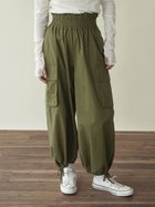 【ラシュッド/LASUD】のCotton parachute pants 人気、トレンドファッション・服の通販 founy(ファニー) ファッション Fashion レディースファッション WOMEN パンツ Pants コンパクト Compact シャーリング Shirring フェミニン Feminine thumbnail カーキ|ID: prp329100004106941 ipo3291000000028941427