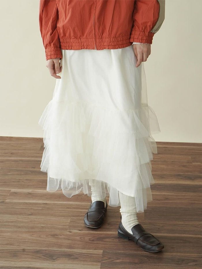 【ラシュッド/LASUD】のTulle tiered skirt インテリア・キッズ・メンズ・レディースファッション・服の通販 founy(ファニー) https://founy.com/ ファッション Fashion レディースファッション WOMEN スカート Skirt ティアードスカート Tiered Skirts チュール Tulle ティアード Tiered フェミニン Feminine ロング Long |ID: prp329100004107003 ipo3291000000029534290