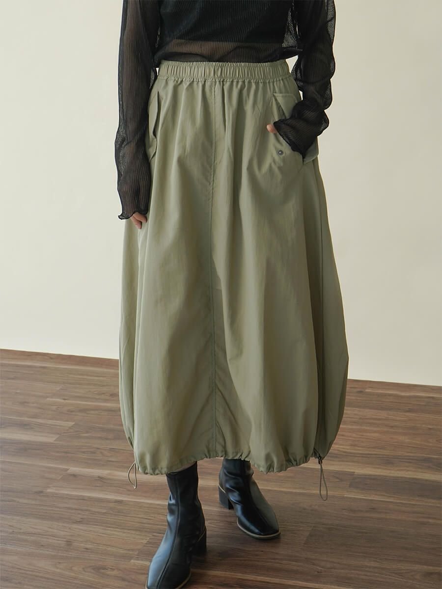 【ラシュッド/LASUD】のBalloon nylon skirt 人気、トレンドファッション・服の通販 founy(ファニー) 　ファッション　Fashion　レディースファッション　WOMEN　スカート　Skirt　ギャザー　Gather　フラップ　Flap　ポケット　Pocket　 other-1|ID: prp329100004107004 ipo3291000000029534293