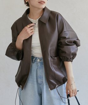 【ゼヴォン/Thevon】の合皮ステンカラードロストブルゾン 人気、トレンドファッション・服の通販 founy(ファニー) ファッション Fashion レディースファッション WOMEN アウター Coat Outerwear ブルゾン Blouson/Jackets 2024年 2024 2024-2025秋冬・A/W Aw/Autumn/Winter/Fw/Fall/2024-2025 A/W・秋冬 Aw・Autumn/Winter・Fw・Fall-Winter カットソー Cut And Sew スウェット Sweat スラックス Slacks デニム Denim トレーナー Trainer フレア Flare ブルゾン Blouson 人気 Popularity 定番 Standard 春 Spring 秋 Autumn/Fall |ID:prp329100004107519