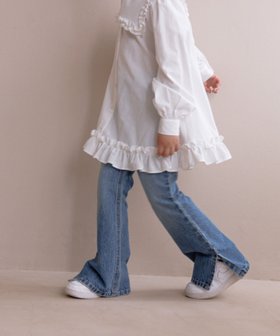 【ローリーズファーム/LOWRYS FARM / KIDS】のCONEデニムフレアパンツ 人気、トレンドファッション・服の通販 founy(ファニー) ファッション Fashion キッズファッション KIDS ボトムス Bottoms/Kids スリット Slit デニム Denim フレア Flare 定番 Standard |ID:prp329100004108000