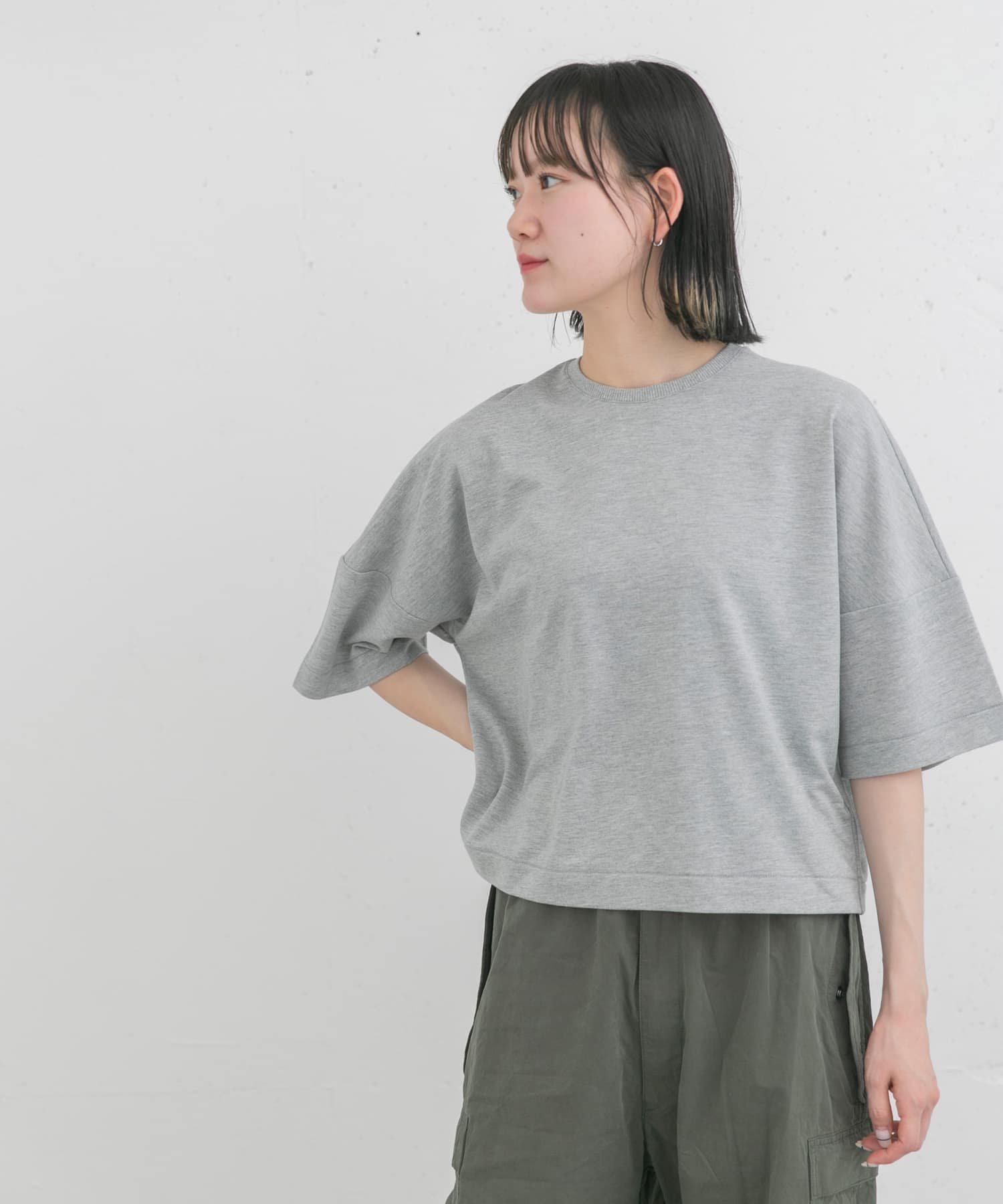 【アーバンリサーチ ドアーズ/URBAN RESEARCH DOORS】のコクーンシルエットTシャツ インテリア・キッズ・メンズ・レディースファッション・服の通販 founy(ファニー) 　ファッション　Fashion　レディースファッション　WOMEN　トップス・カットソー　Tops/Tshirt　シャツ/ブラウス　Shirts/Blouses　ロング / Tシャツ　T-Shirts　2024年　2024　2024春夏・S/S　Ss,Spring/Summer,2024　S/S・春夏　Ss・Spring/Summer　カットソー　Cut And Sew　バランス　Balance　夏　Summer　杢グレー|ID: prp329100004108019 ipo3291000000028900692