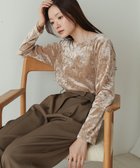 【ブージュルード/Bou Jeloud】のシアーベロアベーシックトップス 人気、トレンドファッション・服の通販 founy(ファニー) ファッション Fashion レディースファッション WOMEN トップス・カットソー Tops/Tshirt ベロア Velour カットソー Cut And Sew クラッシュ Crash ジーンズ Jeans ストレッチ Stretch ベスト Vest ベロア Velor ベーシック Basic エレガント 上品 Elegant 秋 Autumn/Fall 長袖 Long Sleeve thumbnail BEIGE|ID: prp329100004108041 ipo3291000000028923650