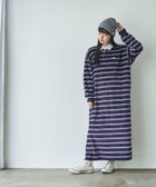 【コーエン/COEN】のPENNEYS(ぺニーズ)別注マルチボーダーベロアラガーワンピース NAVY|ID:prp329100004108747