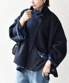 【シップス フォー ウィメン/SHIPS】の【WEB限定】SHIPS any リバー スタンドカラー ポンチョ ショート コート 24FW ネイビー|ID: prp329100004108823 ipo3291000000029300363