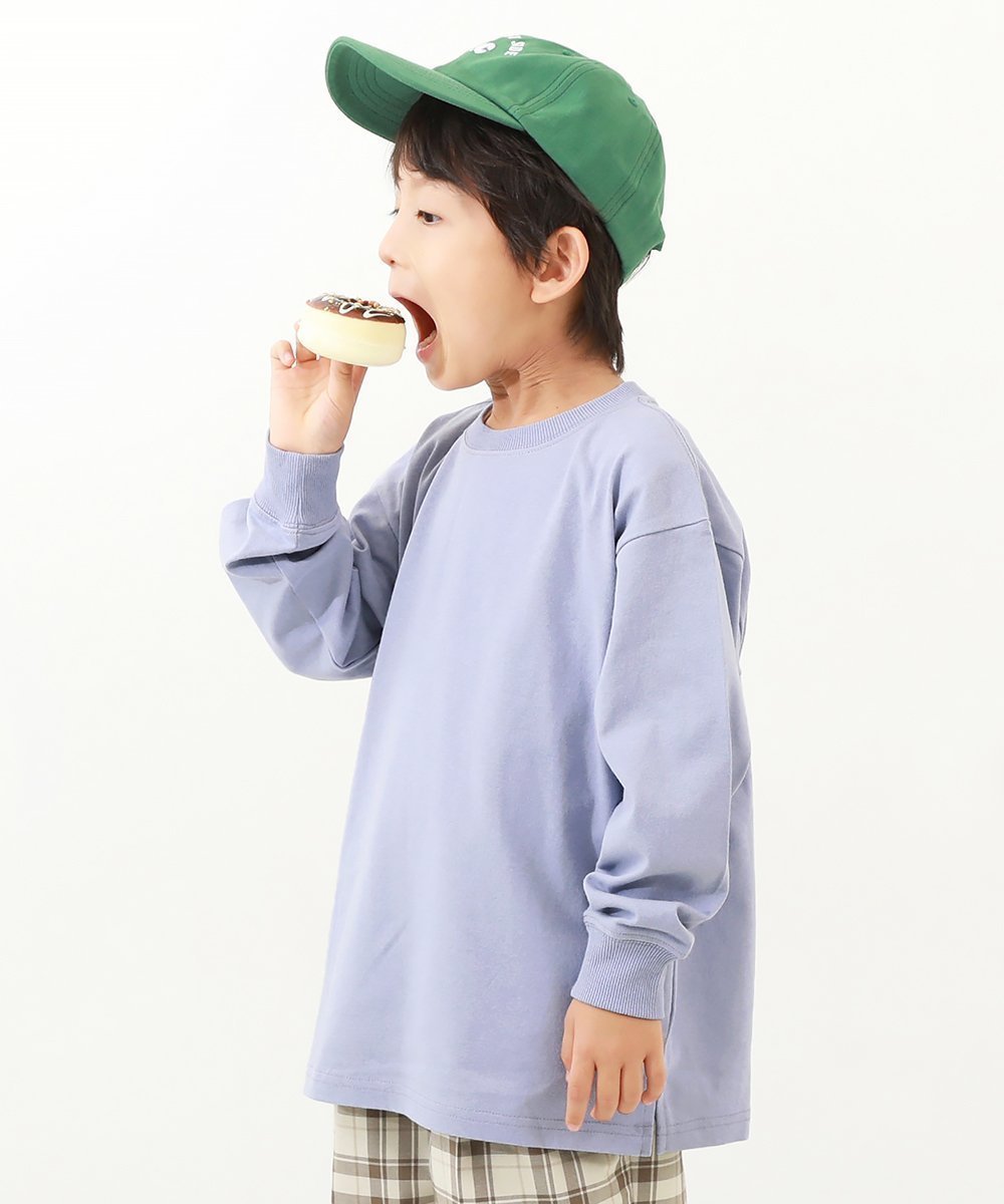 【デビロック/devirock / KIDS】の無地 ビッグシルエット 袖リブ 長袖Tシャツ トップス 長袖Tシャツ ロンT 24AW インテリア・キッズ・メンズ・レディースファッション・服の通販 founy(ファニー) 　ファッション　Fashion　キッズファッション　KIDS　トップス・カットソー　Tops/Tees/Kids　2024年　2024　2024-2025秋冬・A/W　Aw/Autumn/Winter/Fw/Fall/2024-2025　ビッグ　Big　ブライト　Bright　ベーシック　Basic　無地　Plain Color　長袖　Long Sleeve　Gブルー|ID: prp329100004111136 ipo3291000000029485919