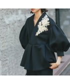 【スマイルオーキッド/SMILE ORCHID】の花モチーフ付きVネックバールーン袖トップス 人気、トレンドファッション・服の通販 founy(ファニー) ファッション Fashion レディースファッション WOMEN トップス・カットソー Tops/Tshirt Vネック V-Neck スリーブ Sleeve モチーフ Motif thumbnail ブラック|ID: prp329100004112413 ipo3291000000028586602