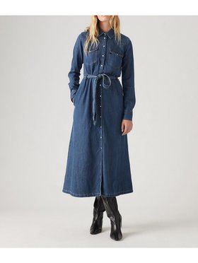 【リーバイス/Levis】のQUINNEY デニムワンピース ダークインディゴ GOLD DUST WEST 人気、トレンドファッション・服の通販 founy(ファニー) ファッション Fashion レディースファッション WOMEN ワンピース Dress おすすめ Recommend クラシック Classic デニム Denim トレンド Trend ドレス Dress バンダナ Bandana ポケット Pocket マキシ Maxi ヨーク Yoke |ID:prp329100004112730