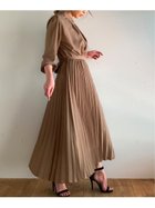 【ジュノア/JUNOAH】のパフスリーブウエストマークワンピース グレージュ|ID: prp329100004112754 ipo3291000000028317588