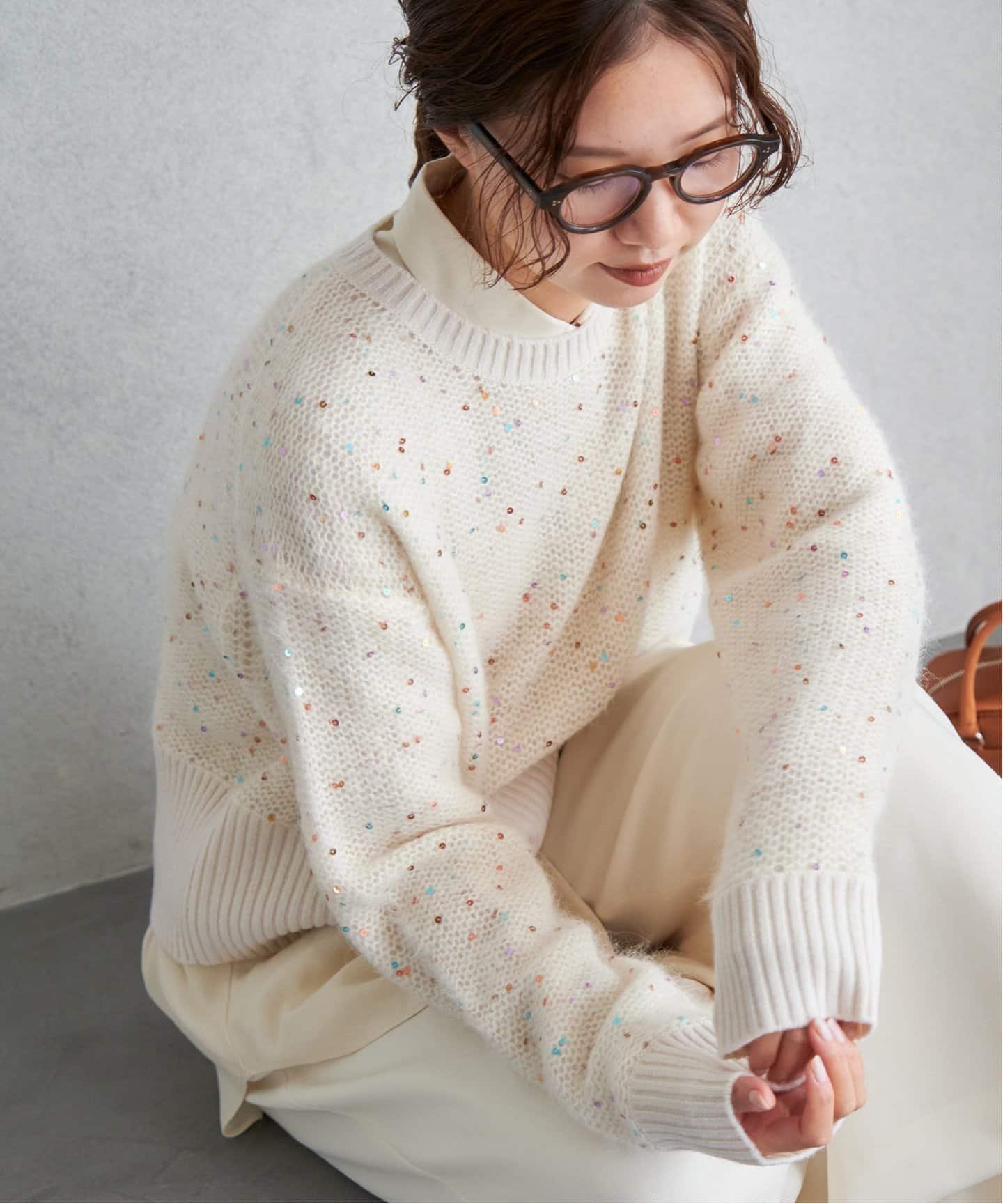 【イエナ/IENA】のAUREA スパンコール プルオーバー 人気、トレンドファッション・服の通販 founy(ファニー) 　ファッション　Fashion　レディースファッション　WOMEN　トップス・カットソー　Tops/Tshirt　プルオーバー　Pullover　2024年　2024　2024-2025秋冬・A/W　Aw/Autumn/Winter/Fw/Fall/2024-2025　イタリア　Italy　カラフル　Colorful　スパンコール　Sequins　別注　Special Order　 other-1|ID: prp329100004115374 ipo3291000000028044257