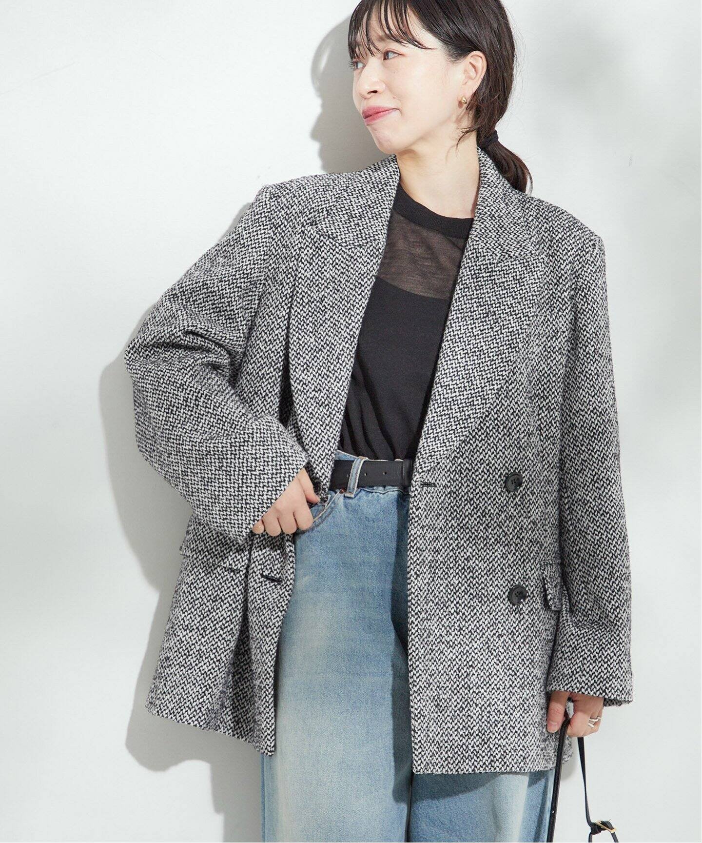 【ジャーナルスタンダード レサージュ/journal standard L'essage】のCANGIOLI/ヘリンボーンジャケットコート 人気、トレンドファッション・服の通販 founy(ファニー) 　ファッション　Fashion　レディースファッション　WOMEN　アウター　Coat Outerwear　コート　Coats　ジャケット　Jackets　2024年　2024　2024-2025秋冬・A/W　Aw/Autumn/Winter/Fw/Fall/2024-2025　イタリア　Italy　インナー　Inner　コンパクト　Compact　ジャケット　Jacket　テーラード　Tailored　バランス　Balance　パーカー　Hoodie　冬　Winter　秋　Autumn/Fall　 other-1|ID: prp329100004115929 ipo3291000000028608124