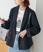 【ディスコート/Discoat】のウールライクWブレストテーラードジャケット 人気、トレンドファッション・服の通販 founy(ファニー) ファッション Fashion レディースファッション WOMEN アウター Coat Outerwear ジャケット Jackets テーラードジャケット Tailored Jackets thumbnail ネイビー|ID: prp329100004117566 ipo3291000000028738588