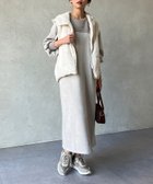 【シェトワ/Chez toi】のスエード×リブ前後2WAYワンピース グレージュ|ID: prp329100004117758 ipo3291000000028844557