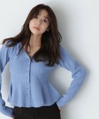 【ナチュラル ビューティー ベーシック/NATURAL BEAUTY BASIC】のリンクスペプラムカーディガン 24AW ブルー|ID: prp329100004118233 ipo3291000000028865897