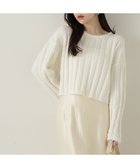 【プロポーション ボディドレッシング/PROPORTION BODY DRESSING】の短丈ケーブルニット 24AW 人気、トレンドファッション・服の通販 founy(ファニー) ファッション Fashion レディースファッション WOMEN トップス・カットソー Tops/Tshirt ニット Knit Tops 2024年 2024 2024-2025秋冬・A/W Aw/Autumn/Winter/Fw/Fall/2024-2025 ウォーム Worm デニム Denim フェザー Feather エレガント 上品 Elegant thumbnail ホワイト|ID: prp329100004118273 ipo3291000000028739574