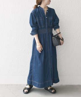 【シップス フォー ウィメン/SHIPS】のSHIPS any シャーリング デニム ポケット ワンピース SHIPS any DENIM 人気、トレンドファッション・服の通販 founy(ファニー) ファッション Fashion レディースファッション WOMEN ワンピース Dress 洗える Washable シャーリング Shirring スウェット Sweat デニム Denim 定番 Standard ベスト Vest ポケット Pocket 羽織 Haori おすすめ Recommend |ID:prp329100004120328