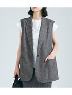 【コカ/COCA】のストライプ柄ジレベスト 人気、トレンドファッション・服の通販 founy(ファニー) ファッション Fashion レディースファッション WOMEN アウター Coat Outerwear トップス・カットソー Tops/Tshirt ベスト/ジレ Gilets/Vests おすすめ Recommend インナー Inner ストライプ Stripe スラックス Slacks デニム Denim フォーマル Formal フロント Front ベスト Vest ポケット Pocket ロング Long thumbnail Charcoal|ID: prp329100004120345 ipo3291000000028103546