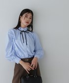 【エヌ ナチュラルビューティーベーシック/N.Natural Beauty basic】のフリルネックバイカラーリボン長袖ブラウス 人気、トレンドファッション・服の通販 founy(ファニー) ファッション Fashion レディースファッション WOMEN トップス・カットソー Tops/Tshirt シャツ/ブラウス Shirts/Blouses ジャケット Jacket フリル Frills リボン Ribbon 人気 Popularity 長袖 Long Sleeve thumbnail ブルーストライプ1|ID: prp329100004120395 ipo3291000000028886475