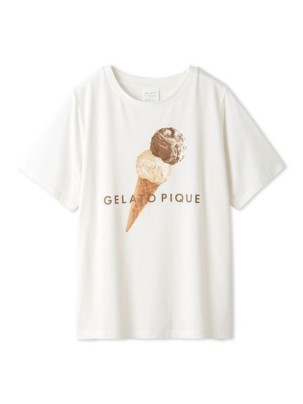 【ジェラート ピケ/gelato pique】のアイスクリームワンポイントTシャツ 人気、トレンドファッション・服の通販 founy(ファニー) 　ファッション　Fashion　レディースファッション　WOMEN　トップス・カットソー　Tops/Tshirt　シャツ/ブラウス　Shirts/Blouses　ロング / Tシャツ　T-Shirts　なめらか　Smooth　ショート　Short　ダブル　Double　ロング　Long　ワンポイント　One Point　 other-1|ID: prp329100004120531 ipo3291000000028828900