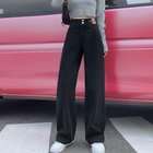 【ミニミニストア/miniministore】のストレートデニムパンツ セミワイドパンツ 人気、トレンドファッション・服の通販 founy(ファニー) ファッション Fashion レディースファッション WOMEN パンツ Pants デニムパンツ Denim Pants インディゴ Indigo トレンド Trend ロング Long thumbnail ブラック|ID: prp329100004120675 ipo3291000000028870561