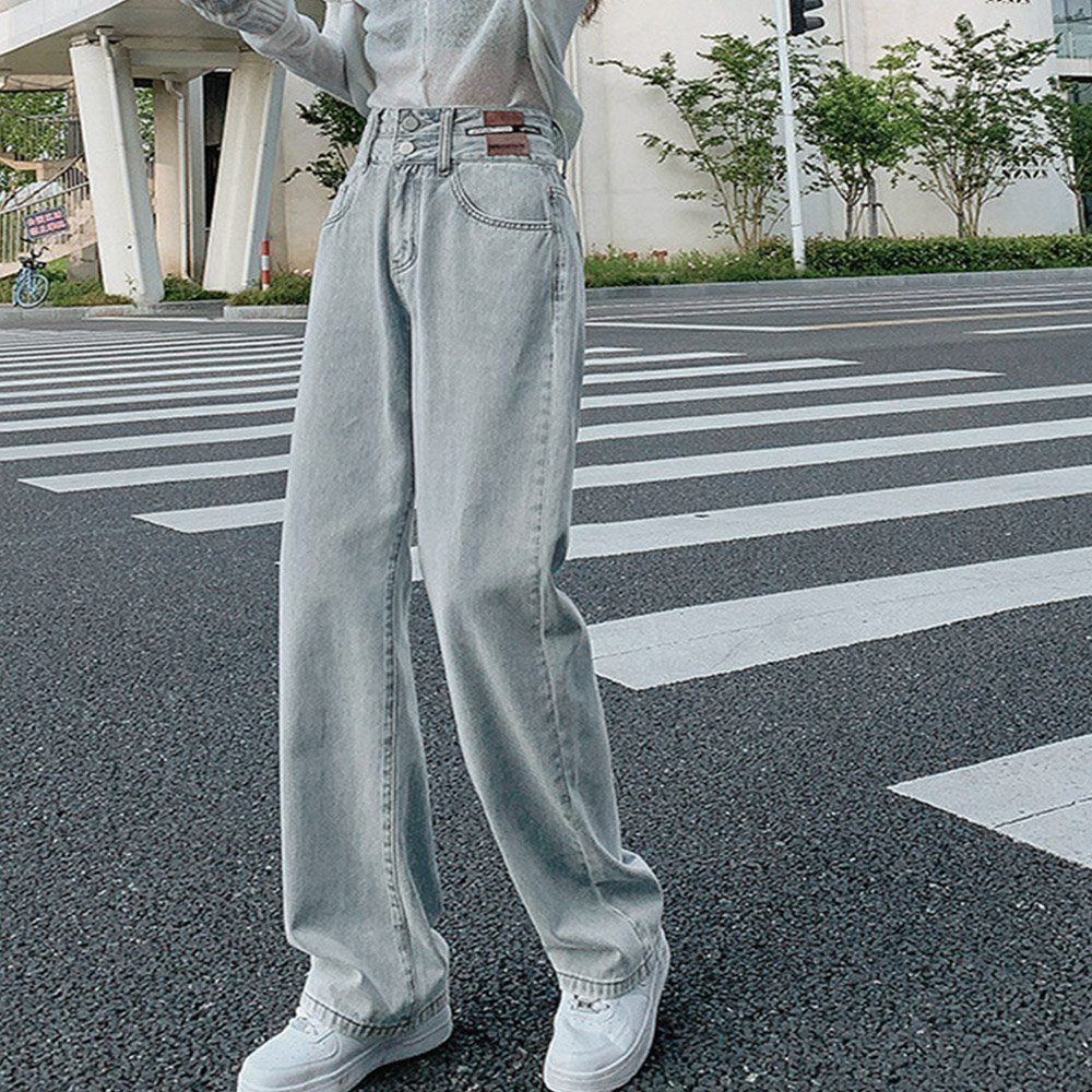 【ミニミニストア/miniministore】のストレートデニムパンツ セミワイドパンツ インテリア・キッズ・メンズ・レディースファッション・服の通販 founy(ファニー) 　ファッション　Fashion　レディースファッション　WOMEN　パンツ　Pants　デニムパンツ　Denim Pants　インディゴ　Indigo　トレンド　Trend　ロング　Long　サックス|ID: prp329100004120675 ipo3291000000028870562