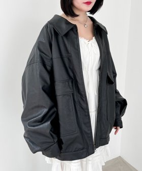 【ヘザー/Heather】のフェイクレザーBIGブルゾン 人気、トレンドファッション・服の通販 founy(ファニー) ファッション Fashion レディースファッション WOMEN アウター Coat Outerwear ブルゾン Blouson/Jackets おすすめ Recommend コンパクト Compact スリーブ Sleeve フェイクレザー Faux Leather ブルゾン Blouson ボトム Bottom ポケット Pocket ヴィンテージ Vintage |ID:prp329100004121072