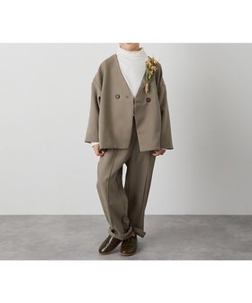 【リジェール/riziere / KIDS】のノーカラージャケットセットアップ(裏地ストライプ) 人気、トレンドファッション・服の通販 founy(ファニー) ファッション Fashion キッズファッション KIDS おすすめ Recommend インナー Inner カーディガン Cardigan ジャケット Jacket ストライプ Stripe スマート Smart セットアップ Set Up ポケット Pocket 人気 Popularity 入学式 Entrance Ceremony 結婚式 Wedding Ceremony |ID:prp329100004121397