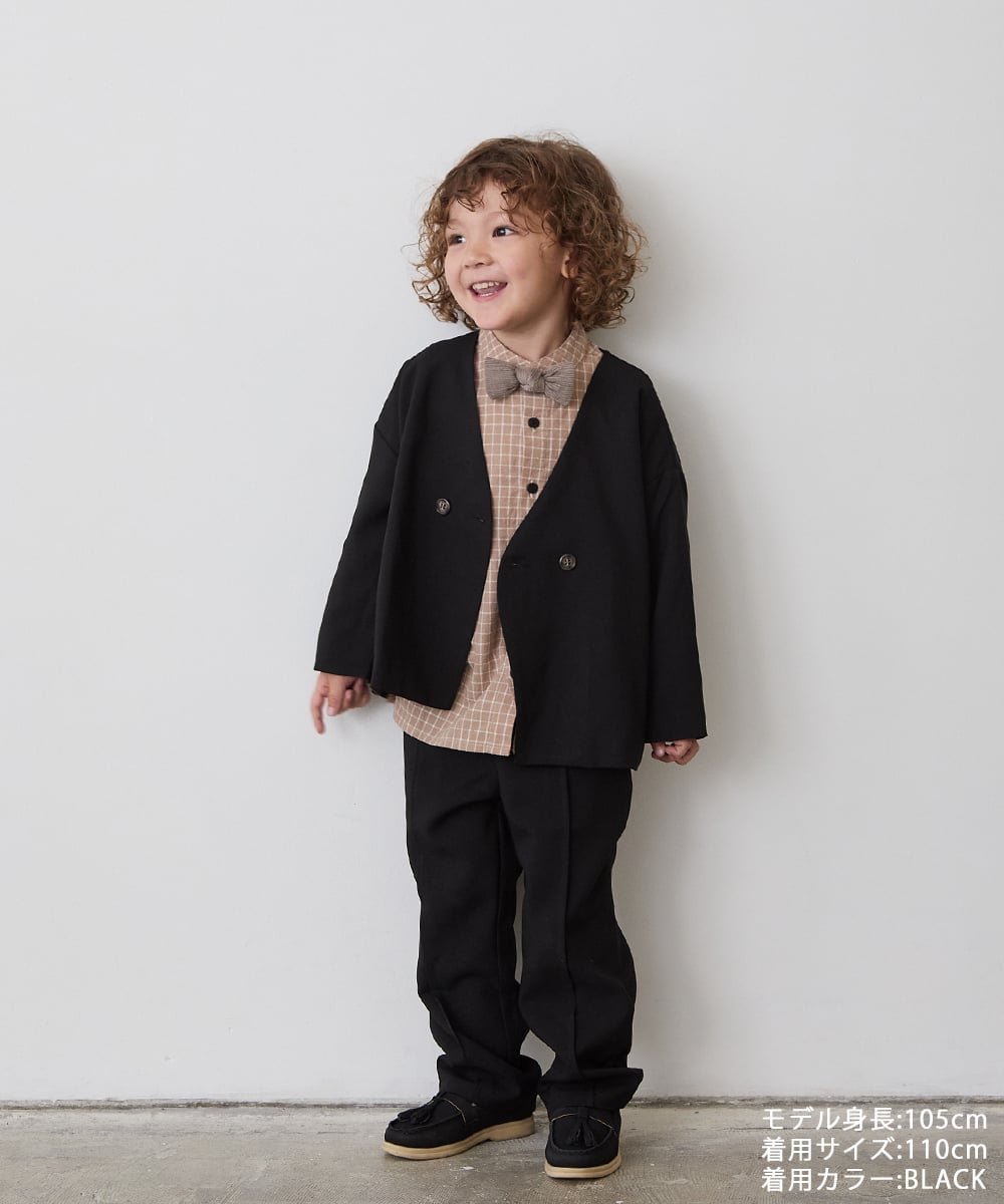 【リジェール/riziere / KIDS】のノーカラージャケットセットアップ(裏地ストライプ) インテリア・キッズ・メンズ・レディースファッション・服の通販 founy(ファニー) ファッション Fashion キッズファッション Fashion for Kids おすすめ Recommended / Our Picks インナー Innerwear カーディガン Cardigan, Knitwear ジャケット Jacket, Outerwear ストライプ Stripe, Striped Pattern スマート Smart, Elegant セットアップ Set-Up, Coordinated Outfit ポケット Pocket, Pocket Detail 人気 Popular, Best Seller 入学式 Entrance Ceremony 結婚式 Wedding BLACK|ID: prp329100004121397 ipo3291000000034866976