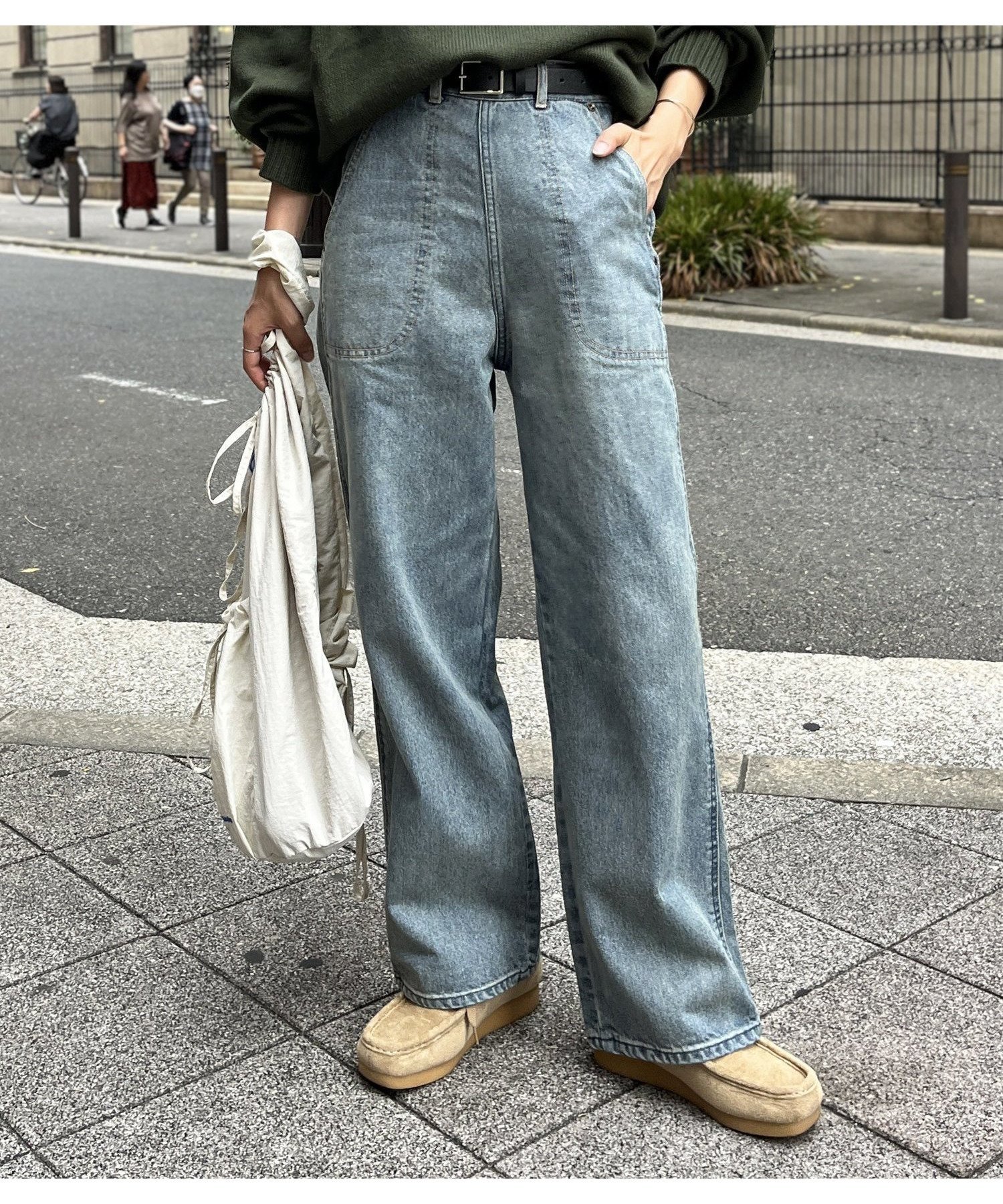 【シーピーシーエム/CPCM】のUSAコットンランチパンツ インテリア・キッズ・メンズ・レディースファッション・服の通販 founy(ファニー) 　ファッション　Fashion　レディースファッション　WOMEN　パンツ　Pants　サイドジップ　Side Zip　ジーンズ　Jeans　ストレート　Straight　デニム　Denim　ポケット　Pocket　ワーク　Work　ブルー|ID: prp329100004121542 ipo3291000000028742899