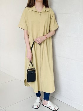 【ドゥーベル/Doux Belle】の新作 シャツワンピース ワンピース 人気、トレンドファッション・服の通販 founy(ファニー) ファッション Fashion レディースファッション WOMEN ワンピース Dress シャツワンピース Shirt Dresses イエロー Yellow スタイリッシュ Stylish スリーブ Sleeve バランス Balance フロント Front レギュラー Regular ロング Long 夏 Summer |ID:prp329100004121763