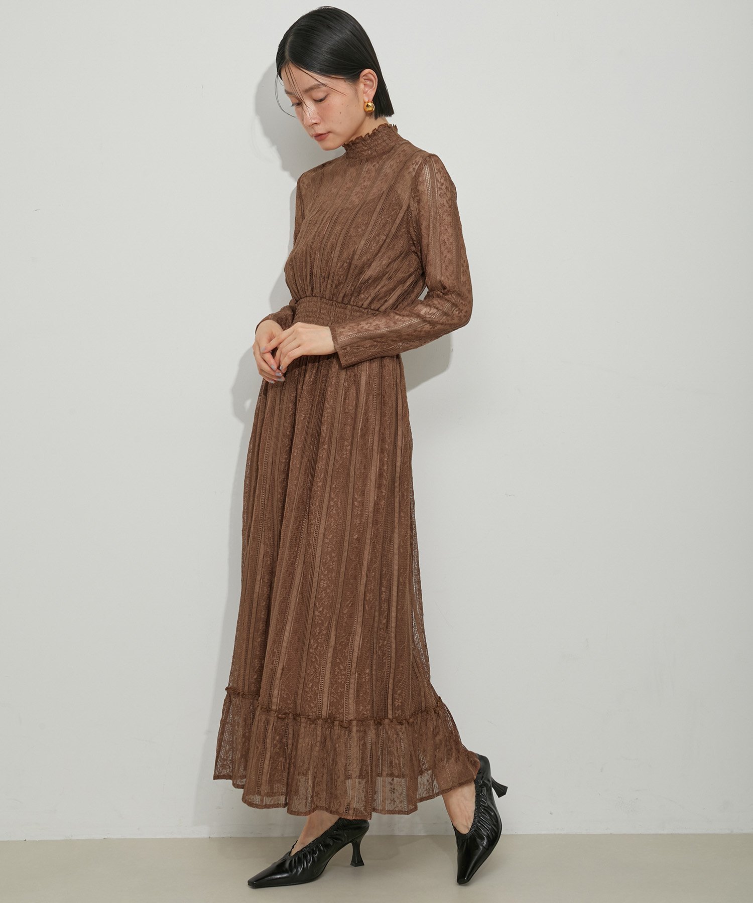 【アダム エ ロペ/ADAM ET ROPE'】の【WEB限定】【troisiemeCHACO for ADAM ET ROPE 】VINTAGE LIKE DRESS インテリア・キッズ・メンズ・レディースファッション・服の通販 founy(ファニー) 　ファッション　Fashion　レディースファッション　WOMEN　ワンピース　Dress　ドレス　Party Dresses　シューズ　Shoes　フォーマル　Formal　別注　Special Order　マキシ　Maxi　ミドル　Middle　A/W・秋冬　Aw・Autumn/Winter・Fw・Fall-Winter　2025年　2025　ブラウン(22)|ID: prp329100004122879 ipo3291000000028233968