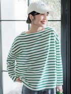 【コカ/COCA】のボーダーボートネックトップス 人気、トレンドファッション・服の通販 founy(ファニー) ファッション Fashion レディースファッション WOMEN トップス・カットソー Tops/Tshirt シンプル Simple ボーダー Border ポケット Pocket ロング Long thumbnail Green|ID: prp329100004126202 ipo3291000000028566175