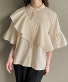 【ジュノア/JUNOAH】のラッフルデザインシャツブラウス クリーム|ID: prp329100004127590 ipo3291000000028249359