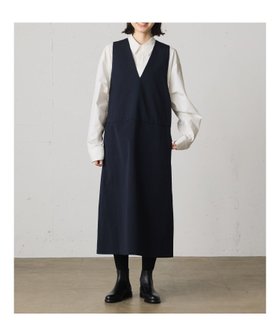 【マーコート/MARcourt】のMidiUmi Vネックジャンパースカート 人気、トレンドファッション・服の通販 founy(ファニー) ファッション Fashion レディースファッション WOMEN スカート Skirt A/W・秋冬 Aw・Autumn/Winter・Fw・Fall-Winter ストレッチ Stretch ストレート Straight ノースリーブ No Sleeve ボックス Box ポケット Pocket ロング Long 今季 This Season 定番 Standard 無地 Plain Color |ID:prp329100004127745