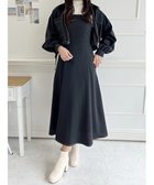 【その他のブランド/Other】の【SETアイテム】配色ステッチブルゾン ワンピースセット 人気、トレンドファッション・服の通販 founy(ファニー) ファッション Fashion レディースファッション WOMEN アウター Coat Outerwear ブルゾン Blouson/Jackets キャミワンピース Cami Dress シャーリング Shirring ジャケット Jacket セットアップ Set Up パール Pearl ブルゾン Blouson ポケット Pocket ラップ Wrap リボン Ribbon ロング Long おすすめ Recommend 夏 Summer thumbnail 黒|ID: prp329100004128240 ipo3291000000028209544