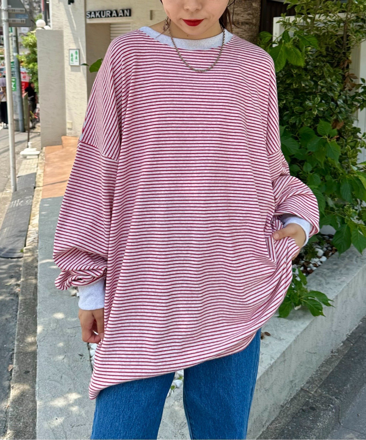 【チャオパニックティピー/CIAOPANIC TYPY】の【MENS ITEM】オーバーサイズロンTee インテリア・キッズ・メンズ・レディースファッション・服の通販 founy(ファニー) 　ファッション　Fashion　レディースファッション　WOMEN　トップス・カットソー　Tops/Tshirt　ロング / Tシャツ　T-Shirts　おすすめ　Recommend　インナー　Inner　ジャケット　Jacket　スウェット　Sweat　ボーダー　Border　メンズ　Mens　レッドその他1|ID: prp329100004128659 ipo3291000000028597409