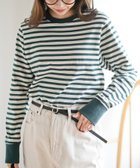 【アールピーエス/rps】のクルーネックボーダー長袖Tシャツ 人気、トレンドファッション・服の通販 founy(ファニー) ファッション Fashion レディースファッション WOMEN トップス・カットソー Tops/Tshirt シャツ/ブラウス Shirts/Blouses ロング / Tシャツ T-Shirts シンプル Simple ベーシック Basic ボーダー Border ミドル Middle 吸水 Water Absorption 長袖 Long Sleeve thumbnail グリーン|ID: prp329100004128824 ipo3291000000028698672