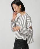 【ラコレ/LAKOLE】のカットアウト長袖プルオーバー 人気、トレンドファッション・服の通販 founy(ファニー) ファッション Fashion レディースファッション WOMEN トップス・カットソー Tops/Tshirt プルオーバー Pullover スリット Slit ボトム Bottom 長袖 Long Sleeve thumbnail オフホワイト×ブラックボーダー10|ID: prp329100004128858 ipo3291000000028512244