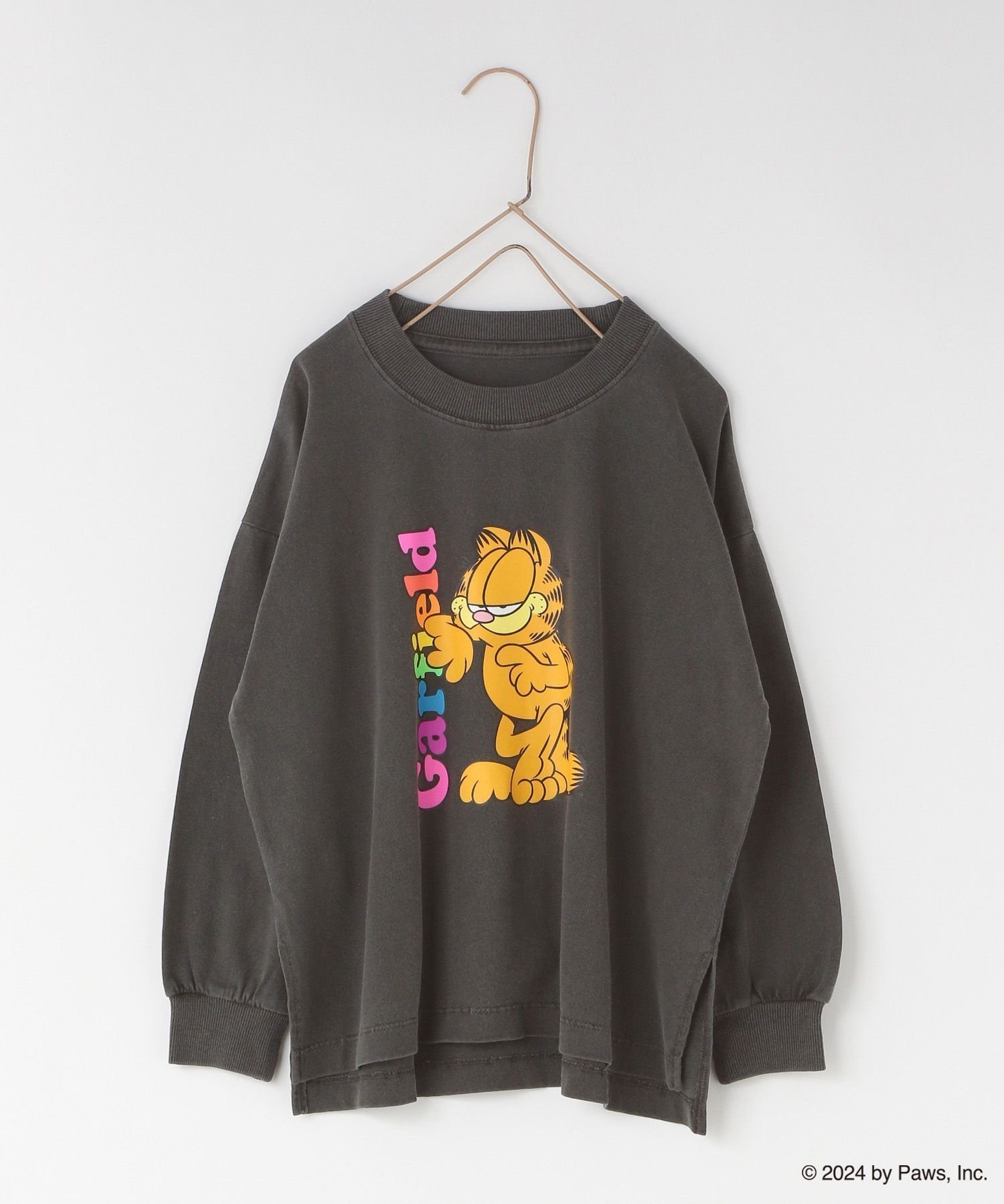 【ローリーズファーム/LOWRYS FARM / KIDS】のGARFIELDロンT インテリア・キッズ・メンズ・レディースファッション・服の通販 founy(ファニー) 　ファッション　Fashion　キッズファッション　KIDS　キャラクター　Character　ネオン　Neon　プリント　Print　ボックス　Box　人気　Popularity　定番　Standard　チャコールグレー18|ID: prp329100004128997 ipo3291000000028341312