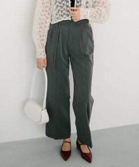 【アルシーヴ/archives】のハイウエストタックスラックス 人気、トレンドファッション・服の通販 founy(ファニー) ファッション Fashion レディースファッション WOMEN コンパクト Compact スウェット Sweat ダウン Down |ID:prp329100004129050