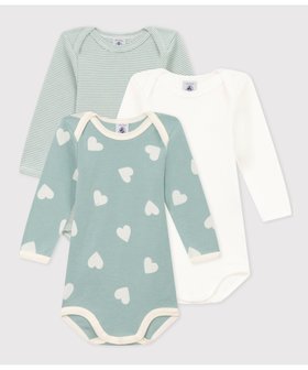 【プチバトー/PETIT BATEAU / KIDS】の長袖ボディ3枚組 人気、トレンドファッション・服の通販 founy(ファニー) ファッション Fashion キッズファッション KIDS おすすめ Recommend ギフト プレゼント Gift Present プリント Print 長袖 Long Sleeve |ID:prp329100004130875