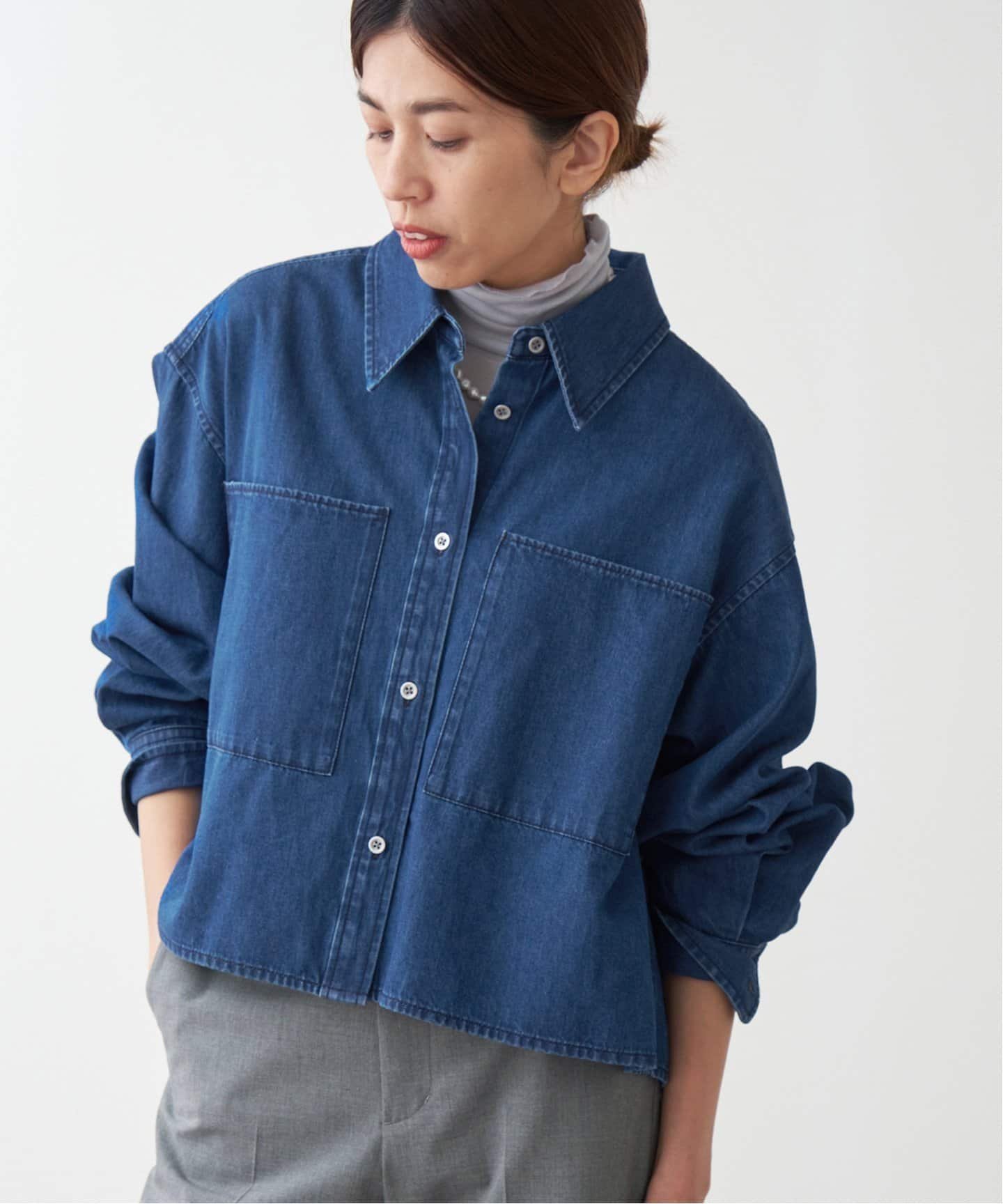 【イエナ/IENA】のデニム ショートシャツ 人気、トレンドファッション・服の通販 founy(ファニー) 　ファッション　Fashion　レディースファッション　WOMEN　トップス・カットソー　Tops/Tshirt　シャツ/ブラウス　Shirts/Blouses　2024年　2024　2024-2025秋冬・A/W　Aw/Autumn/Winter/Fw/Fall/2024-2025　おすすめ　Recommend　ショート　Short　スカーフ　Scarf　タートルネック　Turtleneck　デニム　Denim　トレンド　Trend　ネックレス　Necklace　バランス　Balance　ブルゾン　Blouson　ボックス　Box　 other-1|ID: prp329100004130885 ipo3291000000028481970