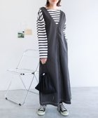 【その他のブランド/Other】のVネック 配色ステッチ ワンピース 人気、トレンドファッション・服の通販 founy(ファニー) ファッション Fashion レディースファッション WOMEN ワンピース Dress インナー Inner スリット Slit バランス Balance ポケット Pocket 楽ちん Easy thumbnail チャコールグレー|ID: prp329100004132777 ipo3291000000028718079