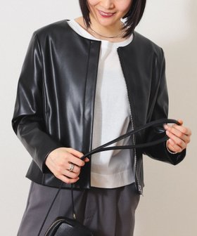 【ビームス ハート/BEAMS HEART】のBEAMS HEART / ノーカラー フェイクレザー ブルゾン 人気、トレンドファッション・服の通販 founy(ファニー) ファッション Fashion レディースファッション WOMEN アウター Coat Outerwear ブルゾン Blouson/Jackets インナー Inner コンパクト Compact シンプル Simple フェイクレザー Faux Leather フェミニン Feminine ブルゾン Blouson リアル Real ロング Long 人気 Popularity |ID:prp329100004132807